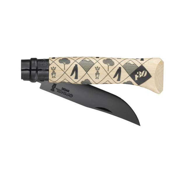 Нож Opinel №08, нержавеющая сталь, рукоять из граба, с черным лезвием, 002399 002399 от прозводителя Opinel