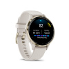 Garmin Venu 3s - 41 мм | Soft gold stainless steel bezel with ivory case and silicone band
