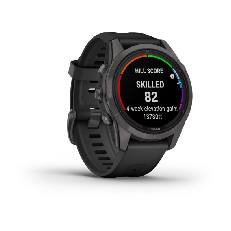 Garmin Fenix 7s Pro - 42 мм SOLAR | SAPPHIRE | Carbon Grey DLC Titanium with Black Band