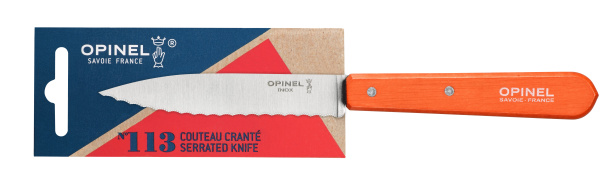Нож столовый Opinel №113, деревянная рукоять, блистер, нержавеющая сталь, оранжевый, 001921 001921 от прозводителя Opinel