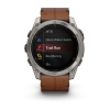Garmin Fenix 8 - 51 мм AMOLED | SAPPHIRE | Titanium with Chestnut Leather Band